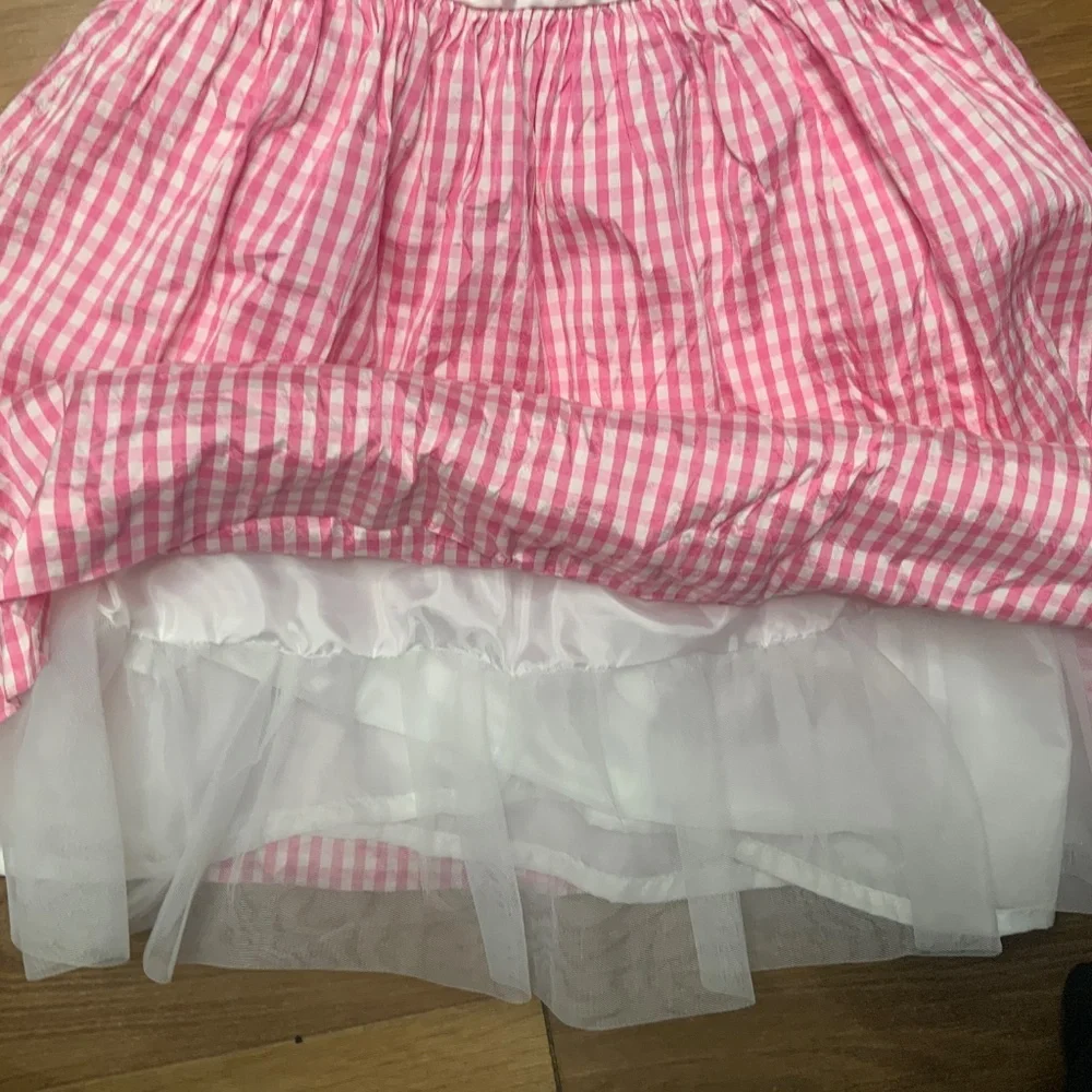 Janie and Jack Pink Gingham Dress With Bow Size 6